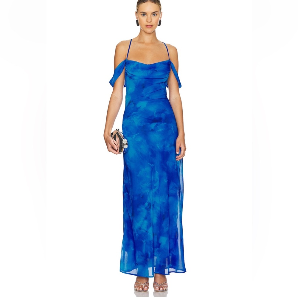 Blue Spaghetti Strap Sweetheart Gown
